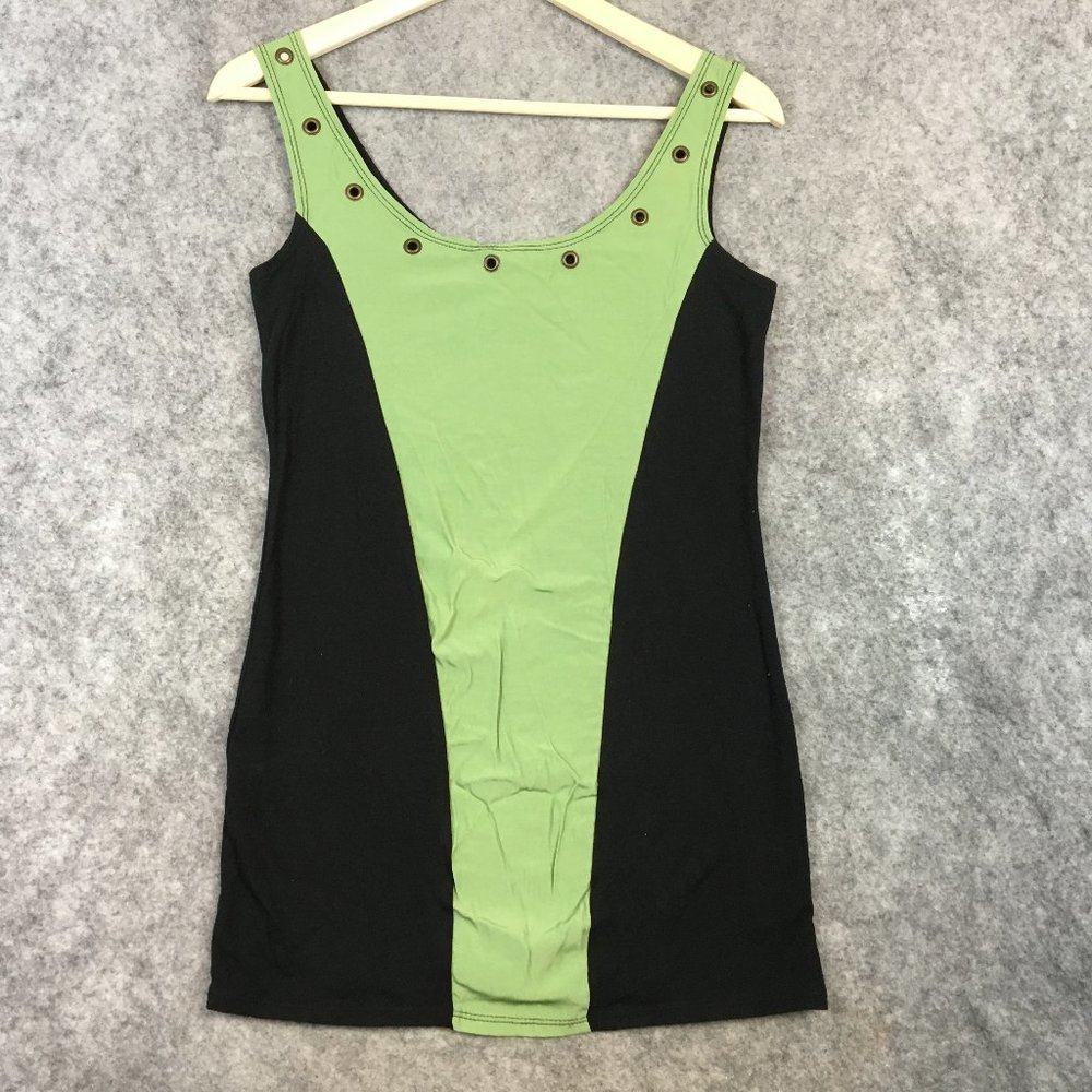 Urban Renewal Tank Top L Vintage Fabric Colorblock Grommet Hardware Slimming